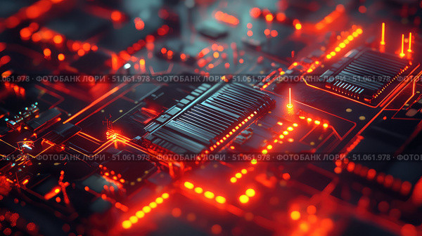 innovation splitting glowing circuitry ai generated. Стоковое AI-изображение, AI-художник Vectorwin / Фотобанк Лори