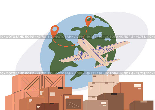 International logistic. Global delivery export. Vector. The latest advancements in global logistics enhance efficiency supply delivery chain management The speed inventory delivery is improved. International logistic. Vector efficiency supply delivery chain management. The speed inventory delivery is improved. Стоковая иллюстрация, агентство Ingram Publishing / Фотобанк Лори