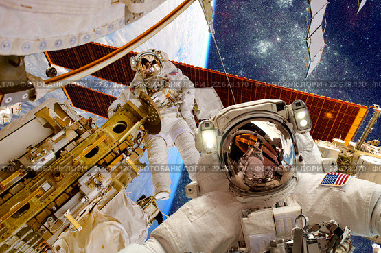International Space Station and astronaut. Стоковое фото, фотограф Андрей Армягов / Фотобанк Лори