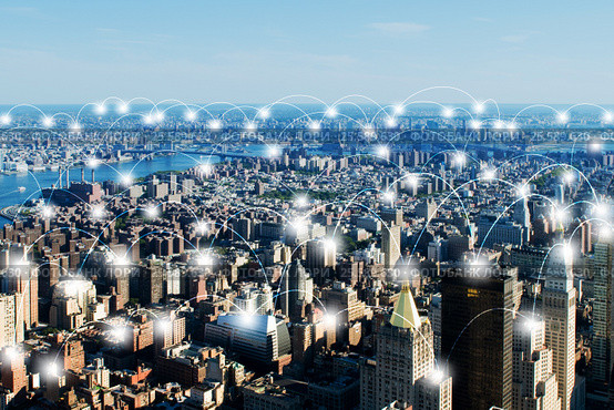 Internet of things concept in the city. Стоковое фото, фотограф Elnur / Фотобанк Лори