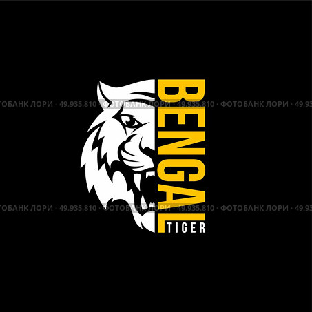 intimidating tiger front view theme logo template. intimidating tiger front view theme logo template vector. Стоковая иллюстрация, агентство Ingram Publishing / Фотобанк Лори