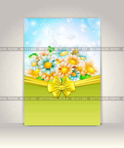 Invitation card with spring flowers. Стоковая иллюстрация, агентство Ingram Publishing / Фотобанк Лори