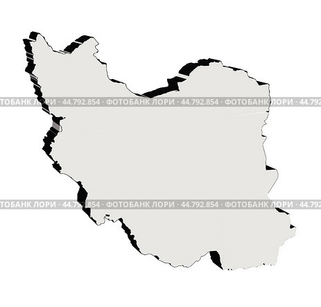 Iran Silhouette 3D Map. Стоковая иллюстрация, иллюстратор Alan Cotton / Smarterpix / Фотобанк Лори