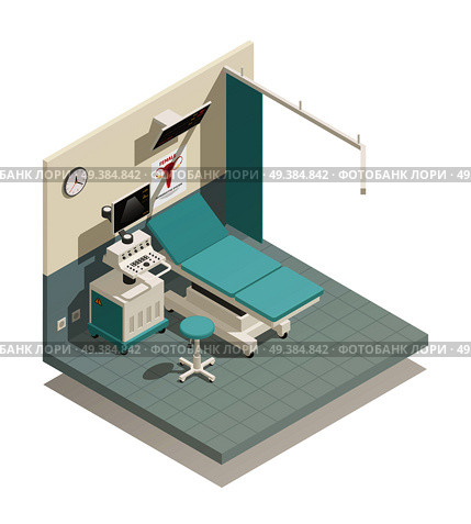 Isometric composition with equipment for examination and diagnostics in gynecology cabinet on white background 3d vector illustration. Gynecology Cabinet Isometric Composition. Стоковая иллюстрация, агентство Ingram Publishing / Фотобанк Лори