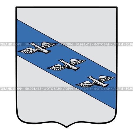 Исторический герб города Курска 1780 года. Historical coat of arms of Kursk, Russia. Vector illustration. Стоковая иллюстрация, иллюстратор Photolart / Фотобанк Лори