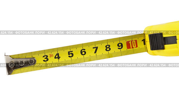 Измерительная рулетка на белом фоне. Tape measure isolated on white background. Стоковое фото, фотограф Татьяна Д / Фотобанк Лори