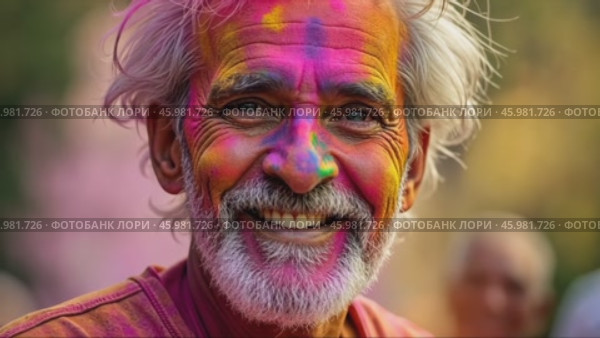 Joyful Celebrations of Holi With Vibrant Colors and Traditional Music in a Lively Community Gathering. Стоковое AI-видео, аниматор Sergey Grishin / Фотобанк Лори