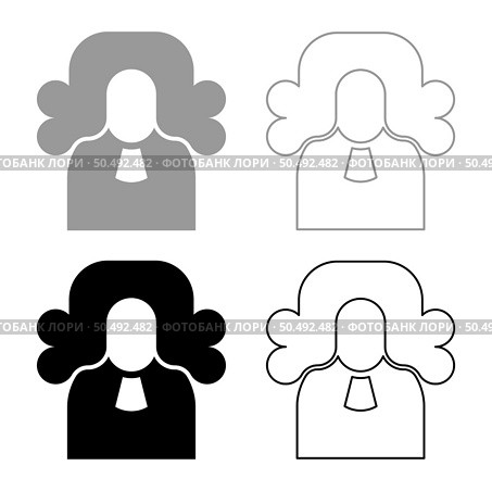 Judge lawyer jury avatar set icon grey black color vector illustration image simple solid fill outline contour line thin flat style. Judge lawyer jury avatar set icon grey black color vector illustration image solid fill outline contour line thin flat style. Стоковая иллюстрация, агентство Ingram Publishing / Фотобанк Лори