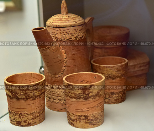 Jugs of birch bark. Стоковое фото, фотограф Анна Кривицкая / Фотобанк Лори