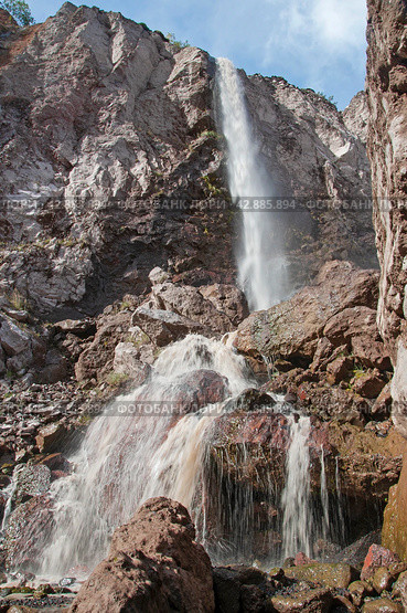 Кабардино-Балкария. Водопад Азау. (2022 год). Стоковое фото, фотограф Рябков Александр / Фотобанк Лори