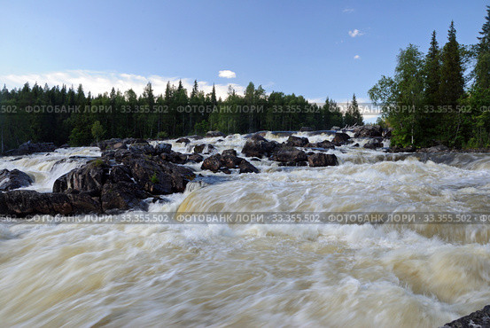 Карелия. Национальный парк "Паанаярви". Водопад Киваккакоски (2019 год). Редакционное фото, фотограф Рябков Александр / Фотобанк Лори