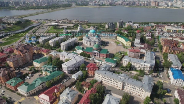 Казань - Казанский Собор (аэросъемка 2022 года) Стоковое видео, видеограф Владислав Самошкин / Фотобанк Лори