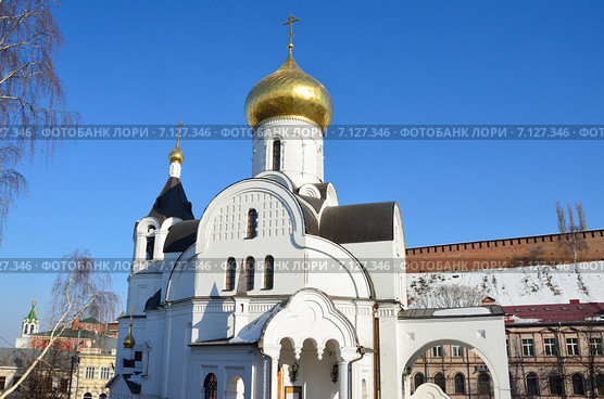 Казанская церковь у Скобы в Нижнем Новгороде (2015 год). Стоковое фото, фотограф Овчинникова Ирина / Фотобанк Лори