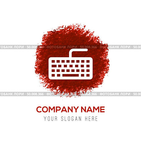 Keyboard Icon - Red WaterColor Circle Splash. Стоковая иллюстрация, агентство Ingram Publishing / Фотобанк Лори