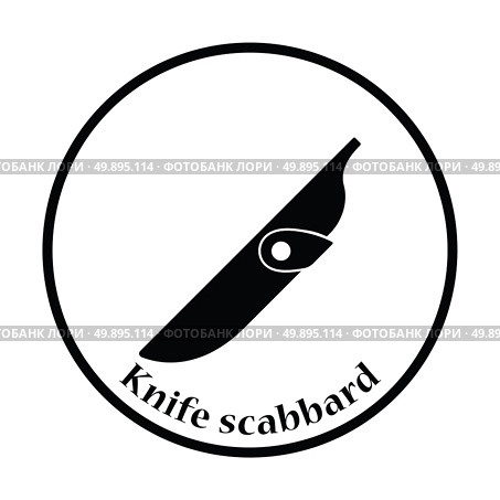 Knife scabbard icon. Thin circle design. Vector illustration. Стоковая иллюстрация, агентство Ingram Publishing / Фотобанк Лори