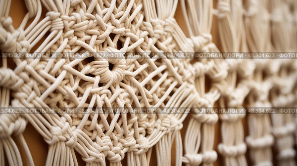knots macrame wall hanging. Стоковое AI-изображение, AI-художник Vectorwin / Фотобанк Лори