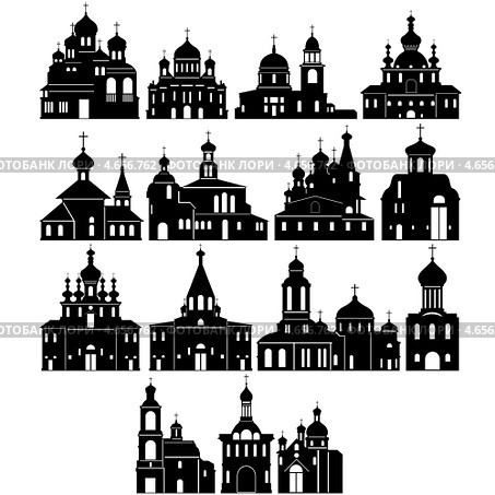 Контур церкви. Стоковая иллюстрация, иллюстратор Сергей Скрыль / Фотобанк Лори