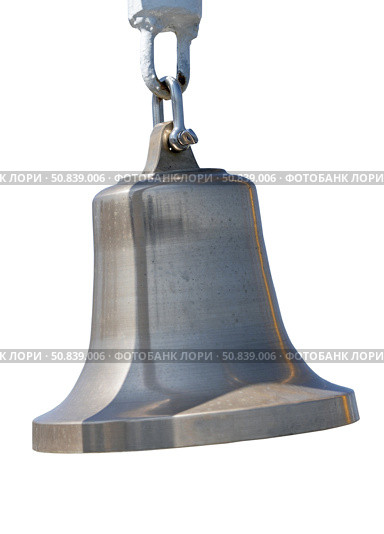 Корабельный колокол - рында на белом фоне. A ship's bell isolated on white background. Стоковое фото, фотограф Татьяна Д / Фотобанк Лори