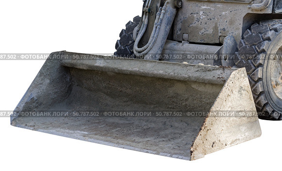 Ковш современного экскаватора на белом фоне. Bucket of a modern excavator on a white background. Стоковое фото, фотограф Татьяна Д / Фотобанк Лори