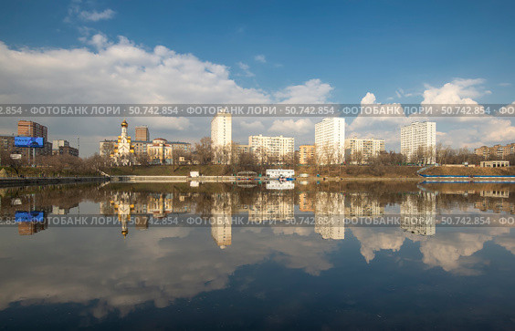Кожуховский затон. Москва. Стоковое фото, фотограф Олег Пученков / Фотобанк Лори