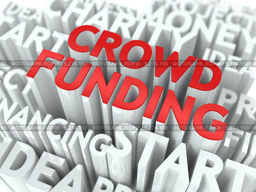 Красная надпись Crowd Funding на фоне других букв. Стоковая иллюстрация, иллюстратор Илья Урядников / Фотобанк Лори