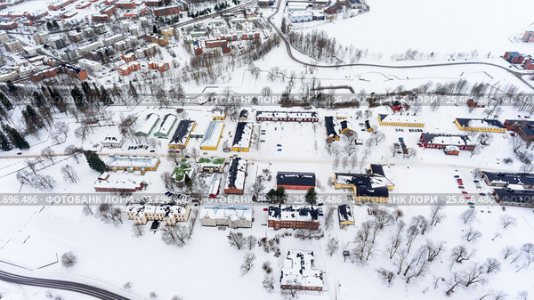 Крепость Лаппеенранты (Lappeenrannan linnoitus) на улице Kristiinankatu в зимнее время года. Финляндия (2017 год). Стоковое фото, фотограф Кекяляйнен Андрей / Фотобанк Лори