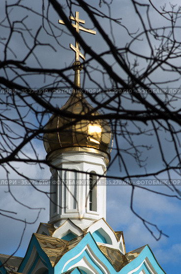 Курорт Красноусольск. Церковь Табынской иконы Божией Матери. Krasnousolsk Resort. Church of the Tabyn icon Of the mother of God. (2013 год). Редакционное фото, фотограф Евгений Романов / Фотобанк Лори