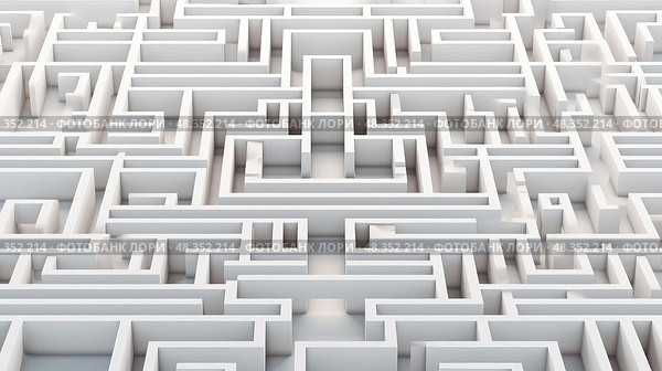 labyrinth maze white background ai generated. Стоковое AI-изображение, AI-художник Vectorwin / Фотобанк Лори