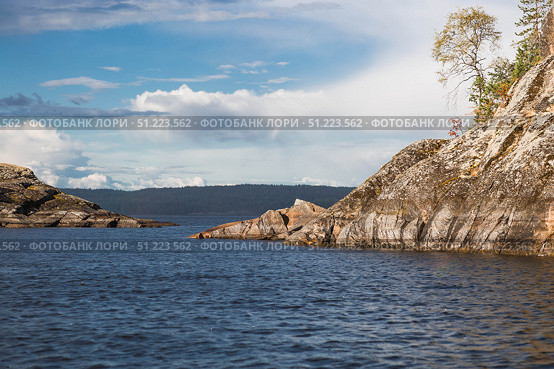 Ladoga skerries, stone islands on Lake Ladoga. Republic of Karelia, Russia. Стоковое фото, фотограф Photojuli / Фотобанк Лори