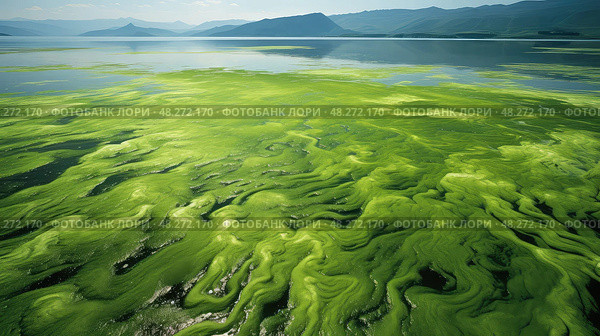 lake algae bloom ai generated. Стоковое AI-изображение, AI-художник Vectorwin / Фотобанк Лори