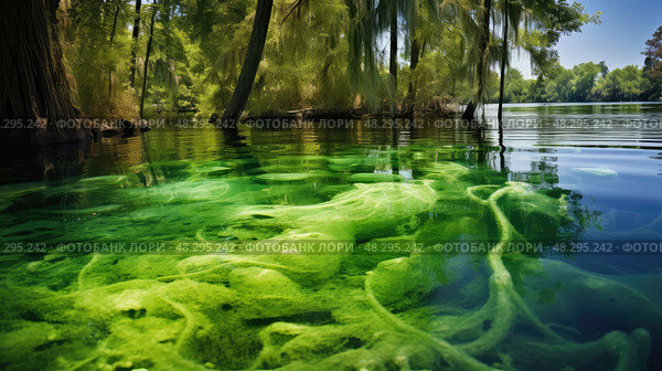 lake florida algae ai generated. Стоковое AI-изображение, AI-художник Vectorwin / Фотобанк Лори