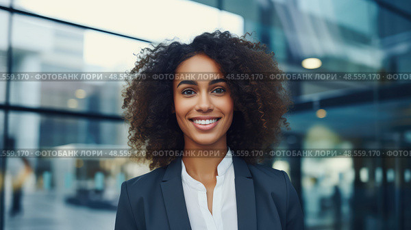 leadership black woman entrepreneur ai generated. Стоковое AI-изображение, AI-художник Vectorwin / Фотобанк Лори