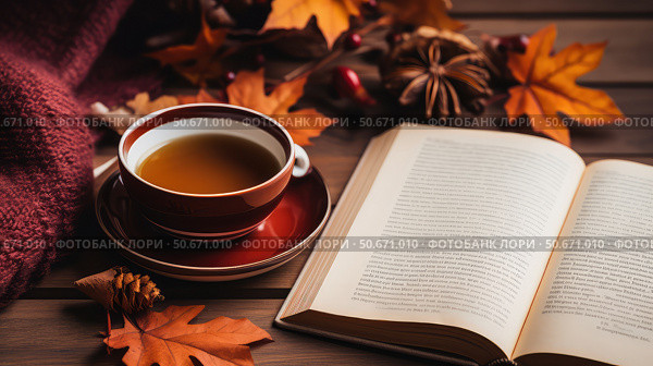 leaves book flatlay ai generated. Стоковое AI-изображение, AI-художник Vectorwin / Фотобанк Лори
