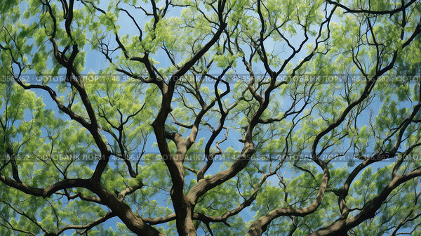 leaves elm trees ai generated. Стоковое AI-изображение, AI-художник Vectorwin / Фотобанк Лори