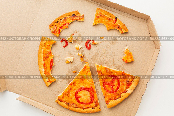 leftover pizza food box. High resolution photo. leftover pizza food box. High quality photo. Стоковое фото, агентство Ingram Publishing / Фотобанк Лори
