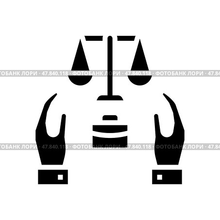 legal shield corporate law glyph icon vector illustration. Стоковая иллюстрация, иллюстратор Vectorwin / Фотобанк Лори