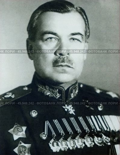 Леонид Александрович Говоров (1897-1955), в годы Великой Отечественной войны командующий Ленинградским фронтом. Советский военачальник, Маршал Советского Союза (1944), Герой Советского Союза (1945). Кавалер ордена «Победа». Академик Академии артиллерийских наук. Редакционное фото, фотограф Сергей Елизарьев / Фотобанк Лори