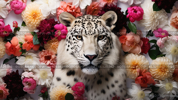 leopard animal print black and white ai generated. Стоковое AI-изображение, AI-художник Vectorwin / Фотобанк Лори