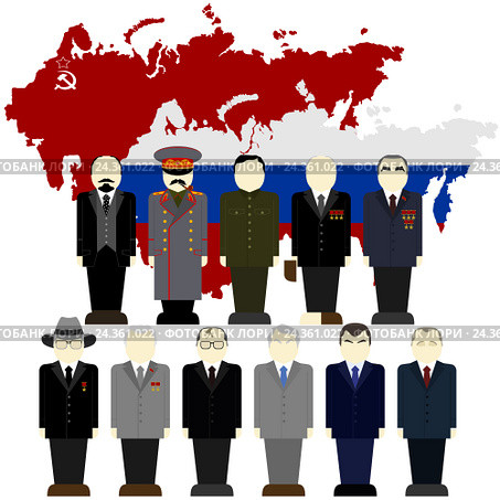Лидеры СССР и России (1917 по нынешнее время) Редакционная иллюстрация, иллюстратор Сергей Скрыль / Фотобанк Лори