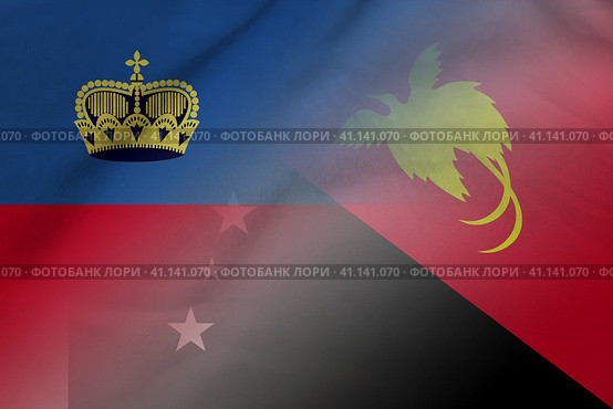 Liechtenstein and Papua New Guinea official flag international contract PNG LIE. Стоковая иллюстрация, иллюстратор Кабак Дмитрий / Фотобанк Лори