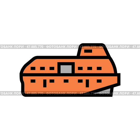 lifeboat boat color icon vector illustration. Стоковая иллюстрация, иллюстратор Vectorwin / Фотобанк Лори