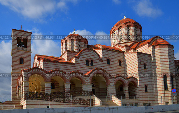 Limassol, Cyprus - Oct 08. 2019. Sacred Temple of Saint Arsenius of Cappadocia and Paisios the Athonite. Редакционное фото, фотограф Володина Ольга / Фотобанк Лори