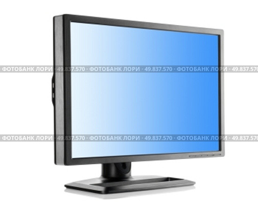 Liquid-crystal monitor isolated on a white background. Стоковое фото, агентство Ingram Publishing / Фотобанк Лори
