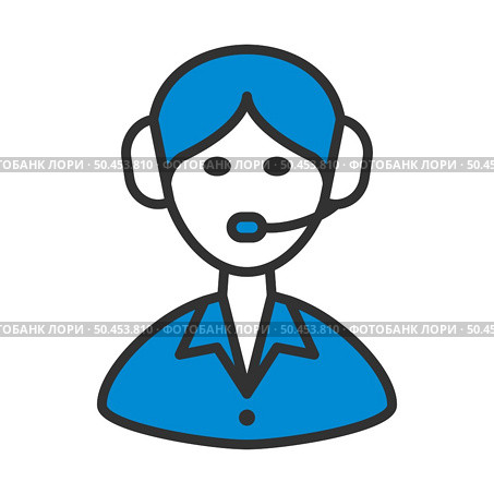 Logistic Dispatcher Consultant Icon. Editable Bold Outline With Color Fill Design. Vector Illustration. Стоковая иллюстрация, агентство Ingram Publishing / Фотобанк Лори