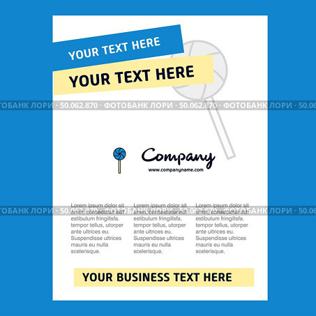 Lollypop Title Page Design for Company profile ,annual report, presentations, leaflet, Brochure Vector Background. Стоковая иллюстрация, агентство Ingram Publishing / Фотобанк Лори
