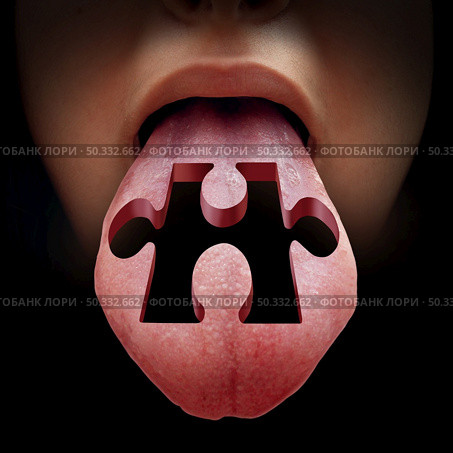 Lost taste medical concept on the tongue as Dysgeusia or anorexia or Bulimia and eating disorder or dieting symbol as a medical condition in a 3D illustration style. Стоковое фото, агентство Ingram Publishing / Фотобанк Лори