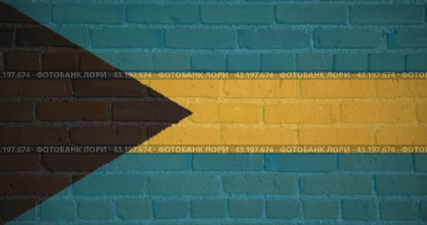 Луч проектора в цветах флага государства Багамские Острова на кирпичной стене. Бесшовная анимация. Стоковая анимация, аниматор Александр Кузнецов / Фотобанк Лори