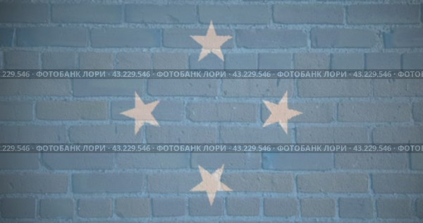 Луч проектора в цветах флага государства на кирпичной стене. Бесшовная анимация. Стоковая анимация, аниматор Александр Кузнецов / Фотобанк Лори