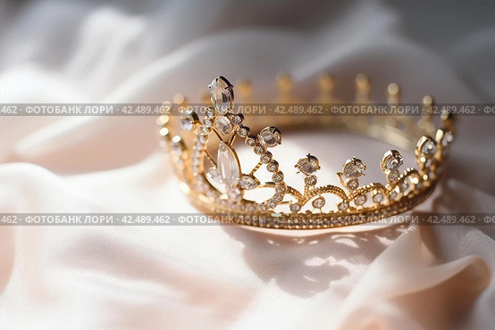 Luxury gold tiara with diamonds. Generate ai. Стоковое AI-изображение, AI-художник Иван Рябоконь / Фотобанк Лори