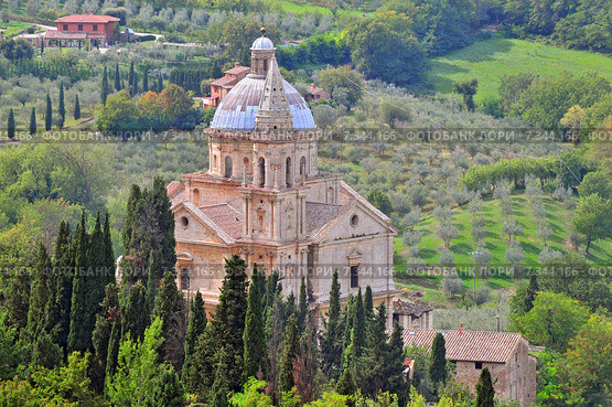 Madonna di San Biagio church near Montepulciano, Tuscany Italy. Стоковое фото, агентство BE&W Photo / Фотобанк Лори